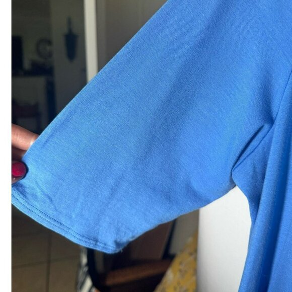 Eileen Fisher Canary Blue Soft Scoop Neck Relaxed Fit Tunic Top Womens L Tencel - Picture 6 of 10